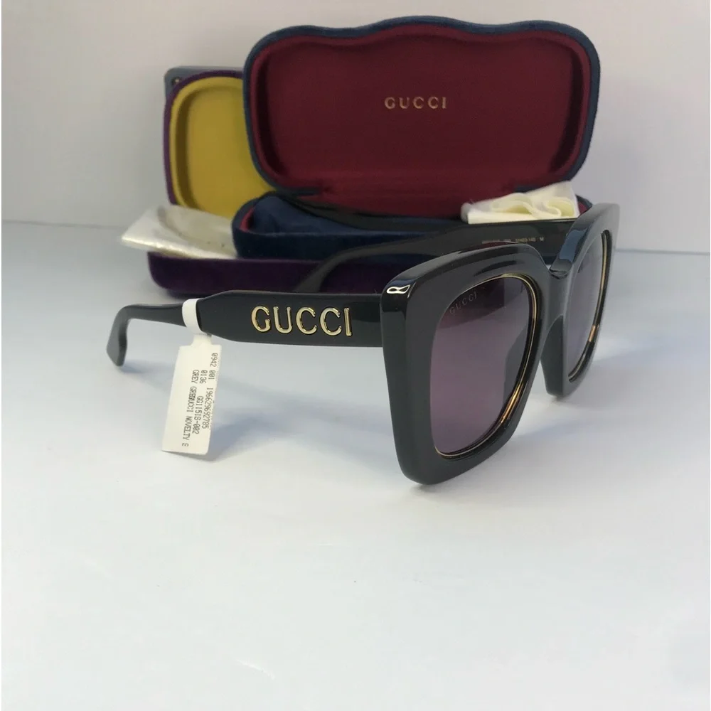 New Authentic Gucci GG1151S 002 51 Grey Violet Sunglasses - Picture 8 of 14